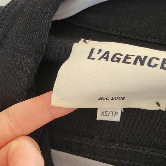 L'AGENCE Celine black denim jacket with sequins size XS - Picture 9 of 12